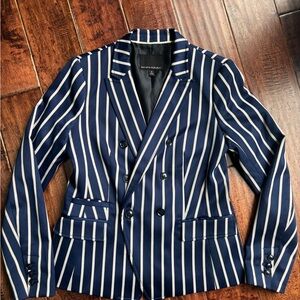 Banana Republic Blue and White Striped Blazer